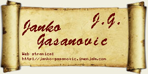 Janko Gašanović vizit kartica